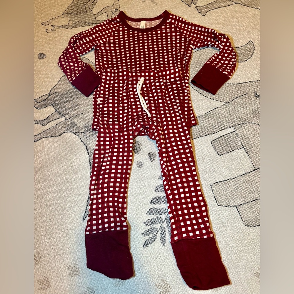 Childhoods Red and White gingham Plaid Pajama Set